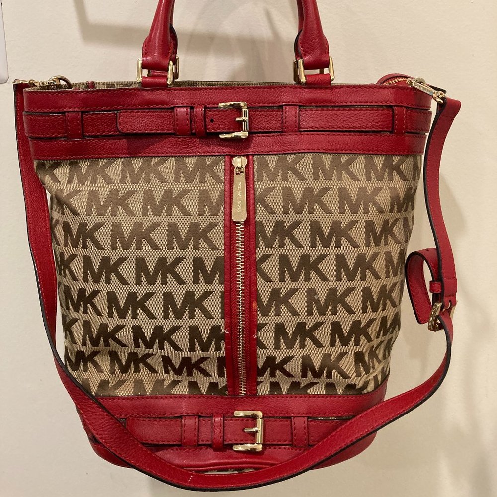 Michael Kors Cloth/Leather Trim Hobo Bag